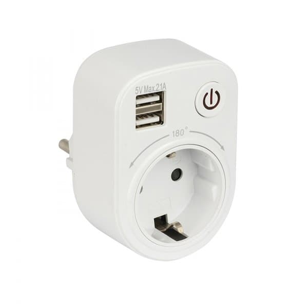 EKF PROxima Розеточный блок SB-01 (розетка 2P+E 16А, 2 USB разъема 5V 2,1A)