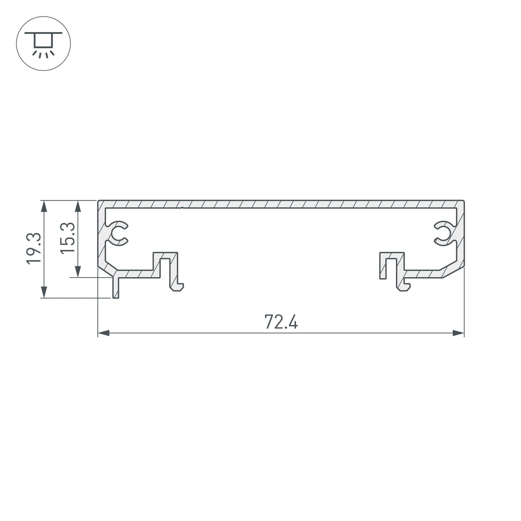 Arlight Профиль-держатель KLUS-POWER-W70-BASE-2000 ANOD (Алюминий) 019883 — миниатюра 2