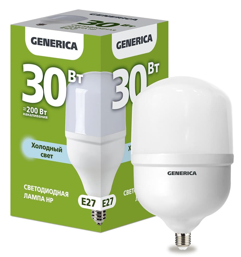 IEK GENERICA Лампа LED HP 30Вт 230В 6500К E27 LL-HP-30-230-65-E27-G