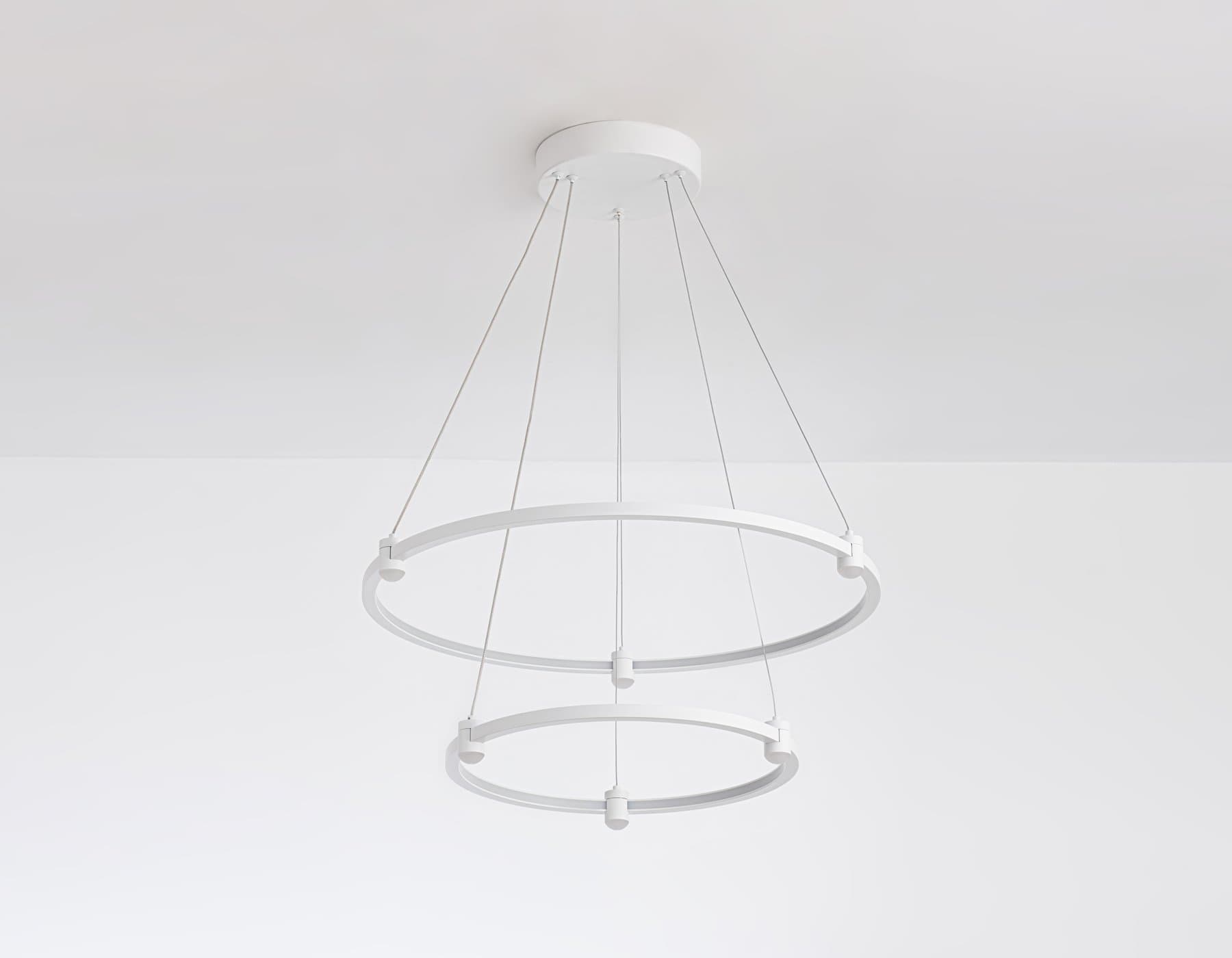 Ambrella Светильник подвесной светодиодный FL5505/2+6 WH белый 45W 3000K/4200K/6400K D600/400*1300 (без ПДУ) — миниатюра 6