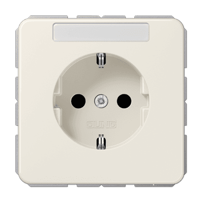 JUNG Штепсельная розетка SCHUKO 16A 250V~ с полем для надписи слоновая кость CD1520BFNA
