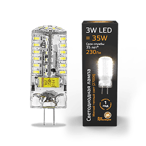 Gauss Лампа GY6.35 AC150-265V 3W 230lm 2700K силикон LED 107719103