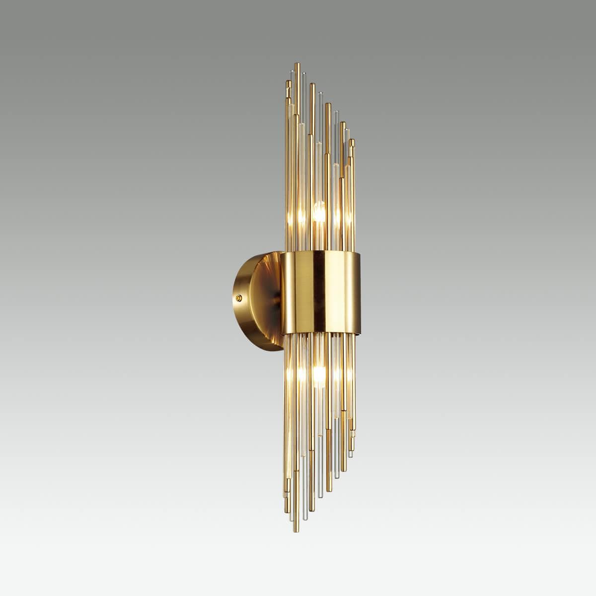 Odeon Light 4847/2W HALL ODL21 335 золото/металл/стекло Бра G9 2*40W FLAMBI — миниатюра 2
