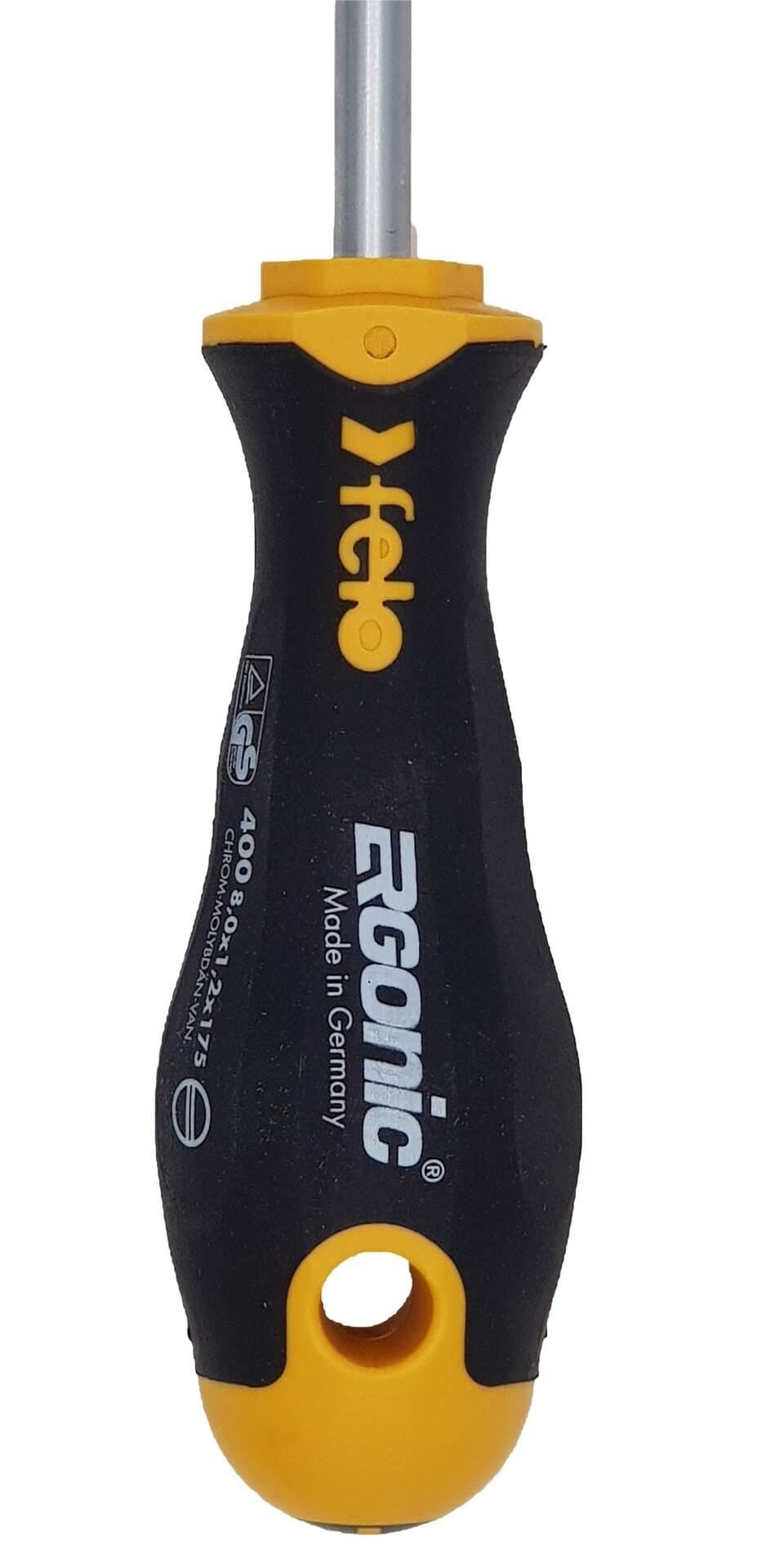 Felo Отвертка Ergonic плоская шлицевая 8,0X1,2X175 40008610 — миниатюра 2