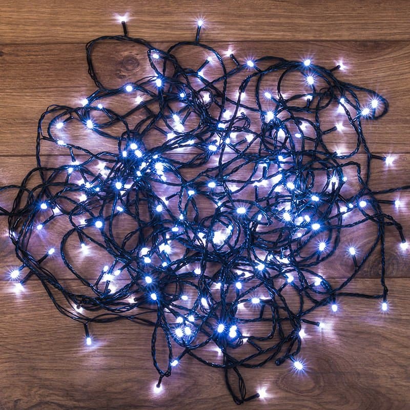 NEON-NIGHT Гирлянда светодиодная универсальная 200 LED БЕЛЫЕ 20 метров, с контроллером 303-106