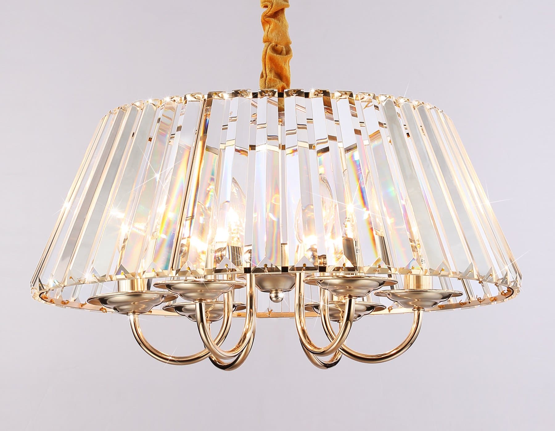 Ambrella Подвесная люстра с хрусталем TR5039/6 GD/CL золото/прозрачный E14/6 max 40W D496*256