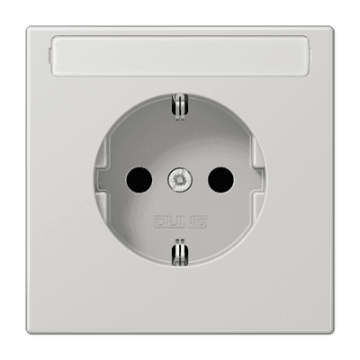 JUNG Штепсельная розетка SCHUKO 16A, 250V~ с полем для надписи светло-серая LS1520NALG