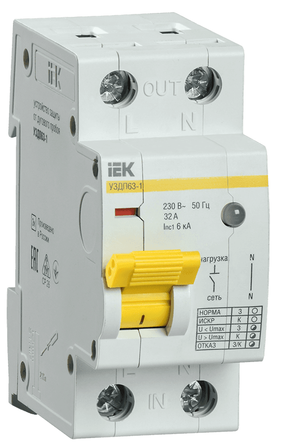IEK Устройство защиты от дугового пробоя УЗДП63-1 16А MDP10-16 — миниатюра 2