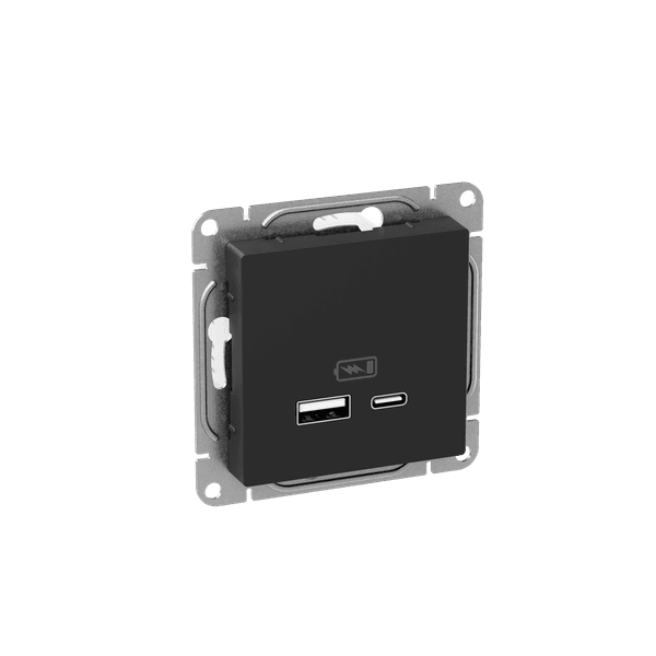 EKF Механизм розетки USB-A+С, чёрный Эпика — миниатюра 2