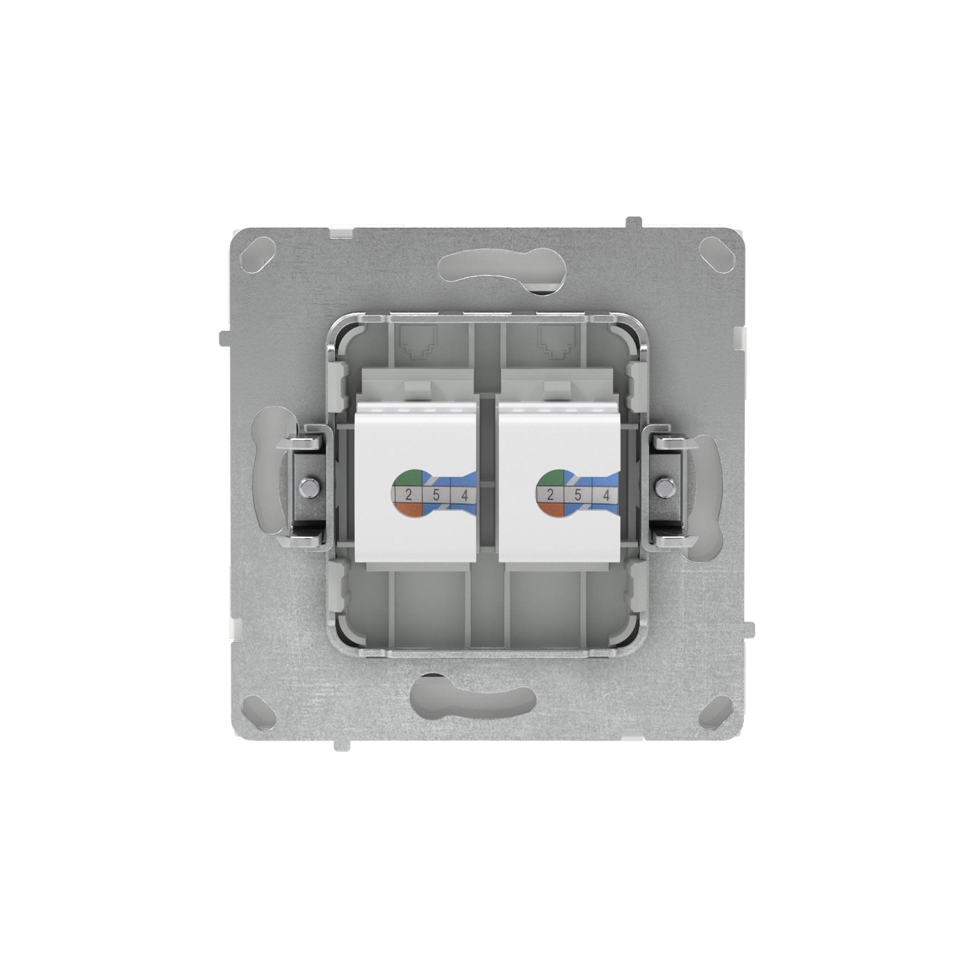 DKC KANT Компьютерная розетка RJ-45 без шторки, кат.5е двойная, белая магнолия — миниатюра 3