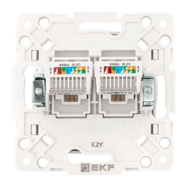 EKF Стокгольм Механизм розетки RJ-45 2-местной белый — миниатюра 4