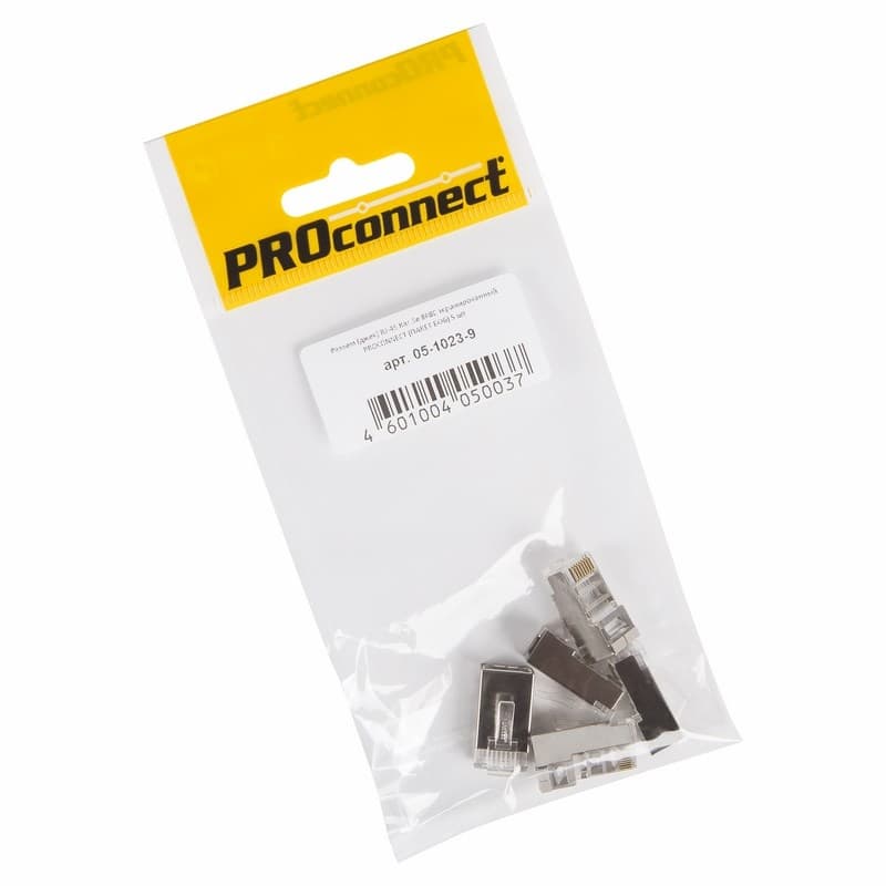 PROconnect  Разъем RJ-45(8P8C) под витую пару, FTP экранированный, категория 5e, пакет, 5шт 05-1023-9