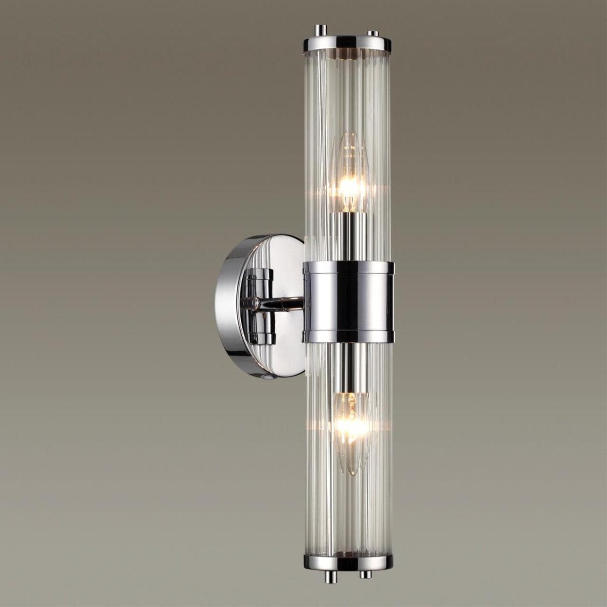 Odeon Light 4945/2W DROPS ODL22 553 хром/прозрачный/стекло Настенный светильн. E27 1*40W IP44 KEPA — миниатюра 4