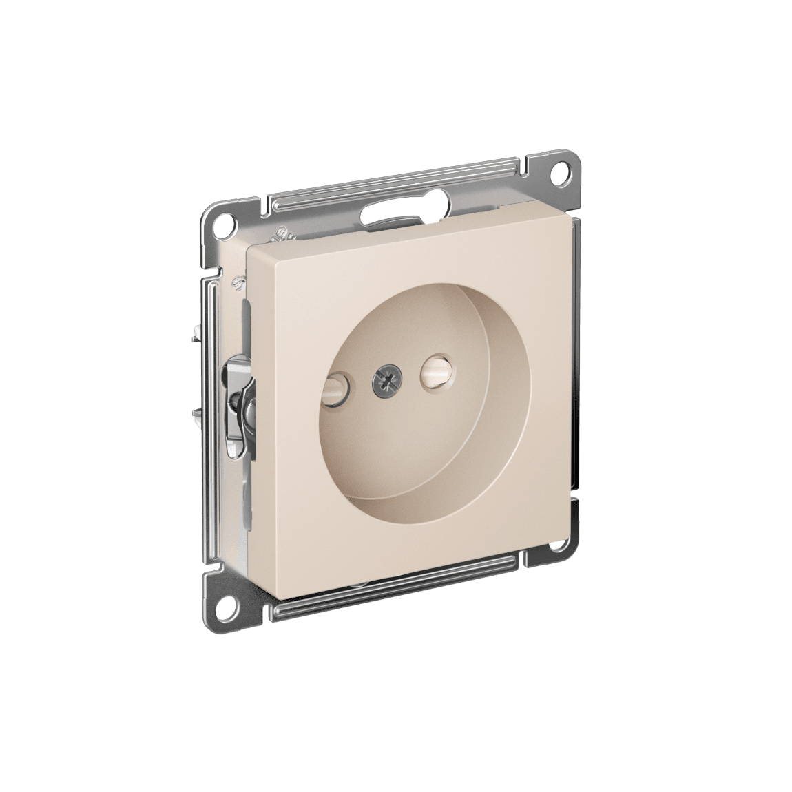 Systeme Electric AtlasDesign Бежевый Розетка без заземления со шторками, 16А, мех., быстрозажим. клем. — миниатюра 1