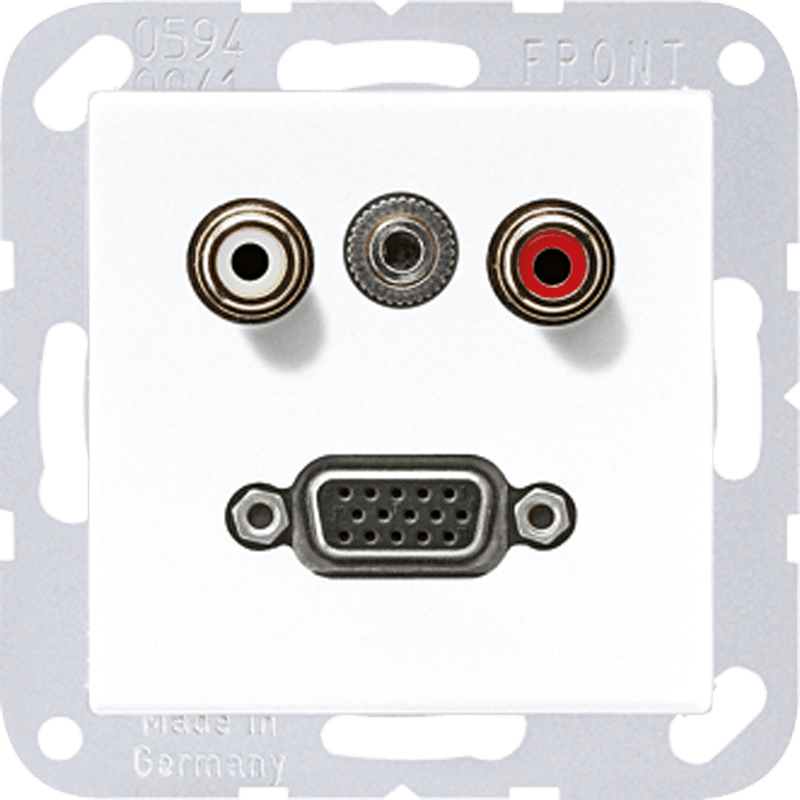 JUNG 2x Cinch Audio (RCA) / Stereo Jack (TRS 3.5 mm) / VGA, белый MAA1072WW