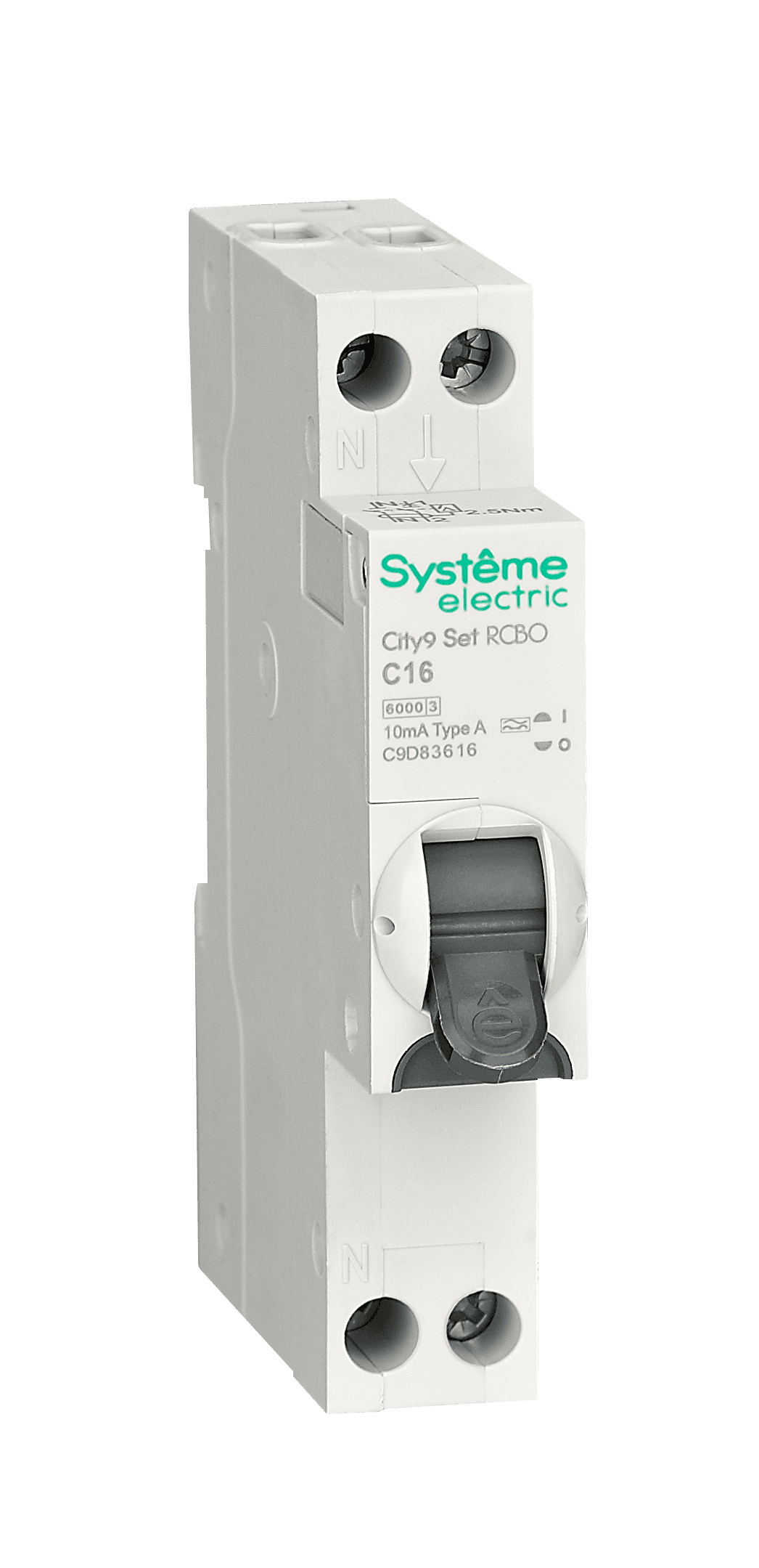 Systeme Electric City9 АВДТ 1П+Н C16 6000A 10мА A 18мм