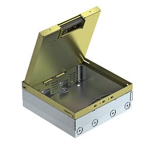 OBO Bettermann Лючок UDHOME9 2M на 12 Modul 45, пустой (выемка под напольное покрытие 15 мм, латунь) 7427328 — миниатюра 2