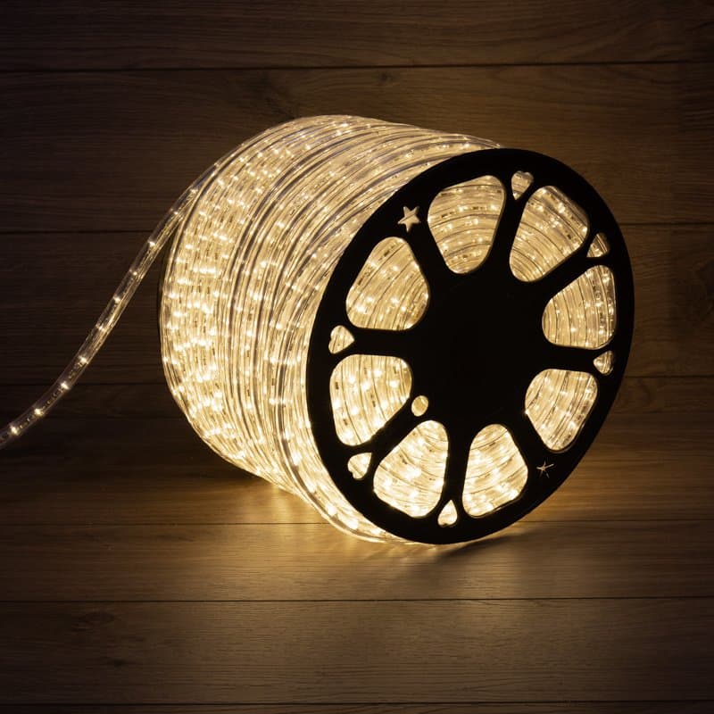 NEON-NIGHT Дюралайт LED, постоянное свечение (2W) – теплый белый, 36 LED/м, бухта 100 м 121-156