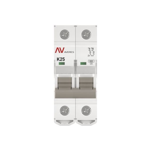 EKF Выключатель автоматический AV-6 2P 25A (K) 6kA AVERES — миниатюра 3