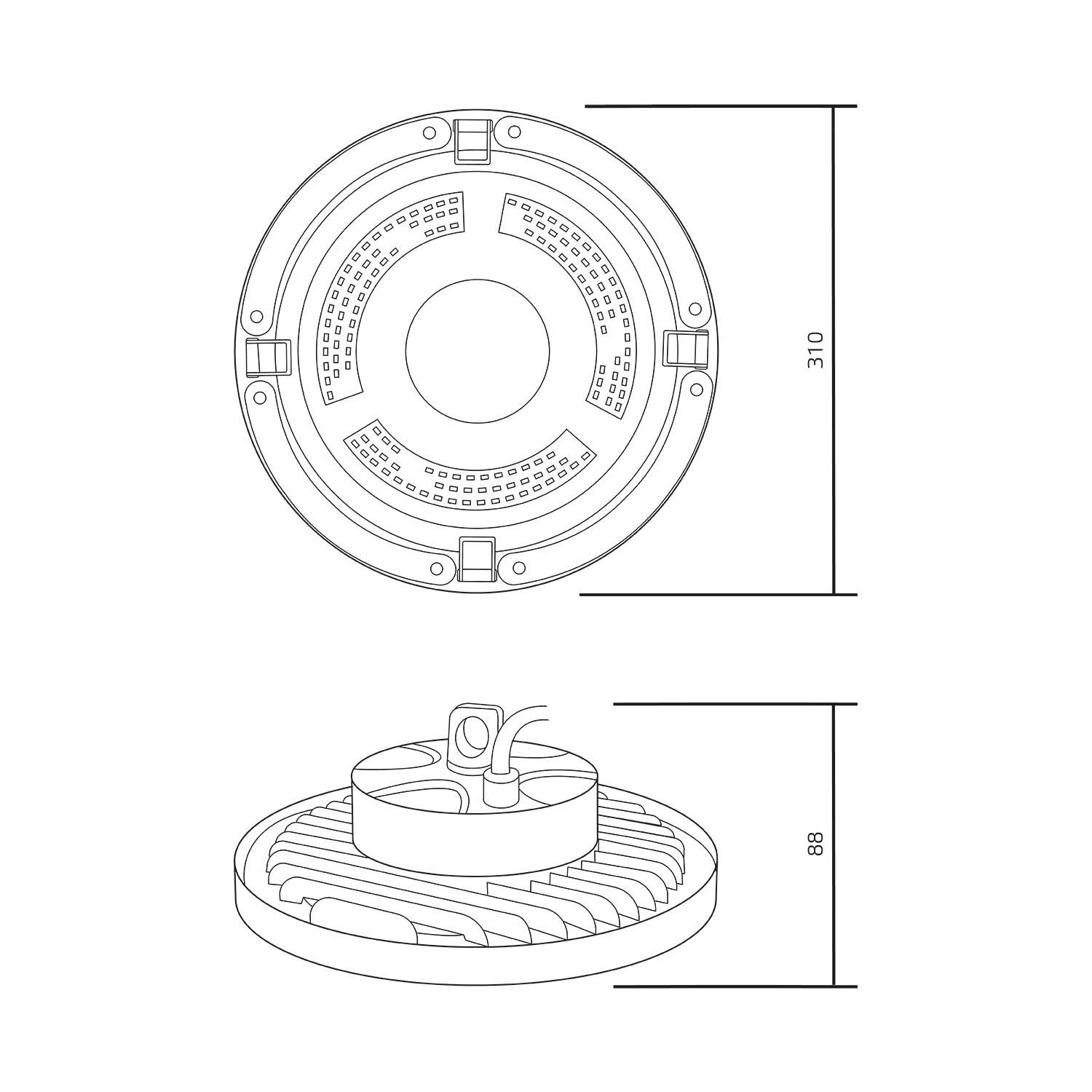 Gauss Светильник подвесной UFO 200W 24000lm 5000K 175-265V IP65 D310*88мм черный скобка в комплекте 821536320 — миниатюра 9