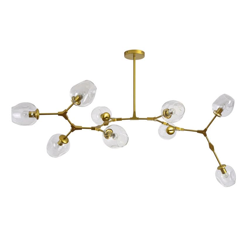 Kink Light 07512-9,33(21) Люстра Нисса матовое золото (прозрачные плафоны) w180*80 h45/65 E27 9*40W