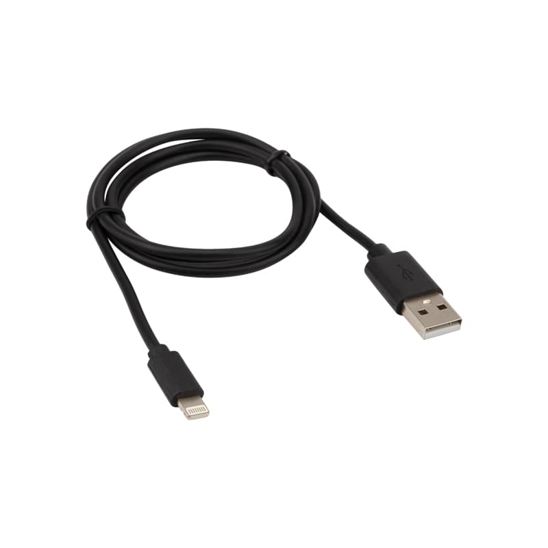 USB кабель для iPhone 5/6/7 моделей шнур 1М черный Rexant 18-1122
