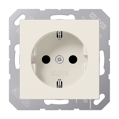JUNG Слоновая кость Штепсельная розетка Schuko 16A 250V с защитой от детей A1520KI