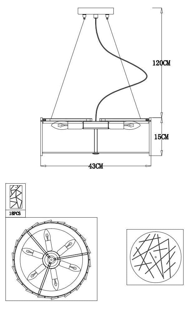 Arte Lamp A1222SP-6CC Люстра подвесная — миниатюра 3