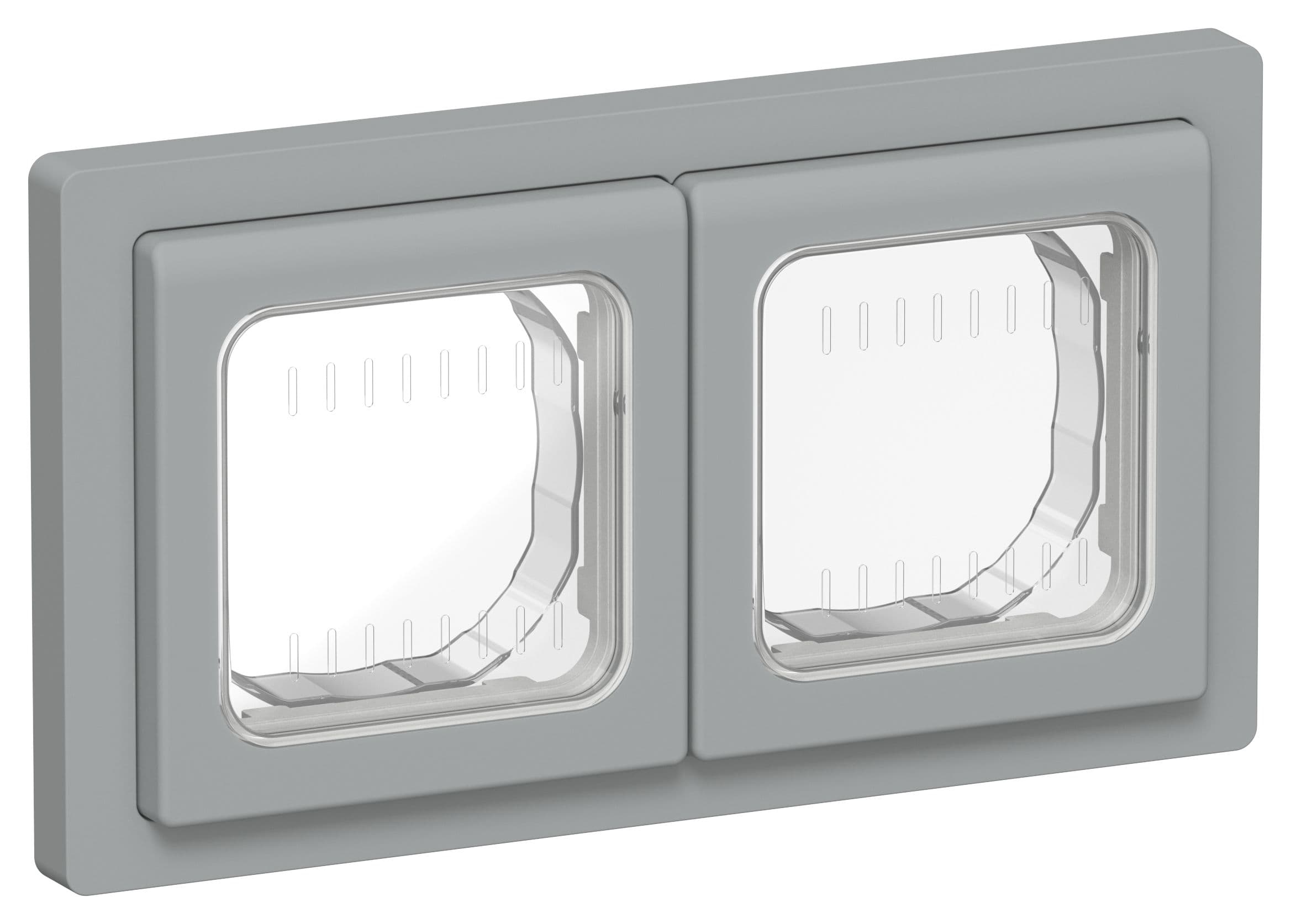 IEK FLITE Серый Рамка 2-местная IP55 — миниатюра 1