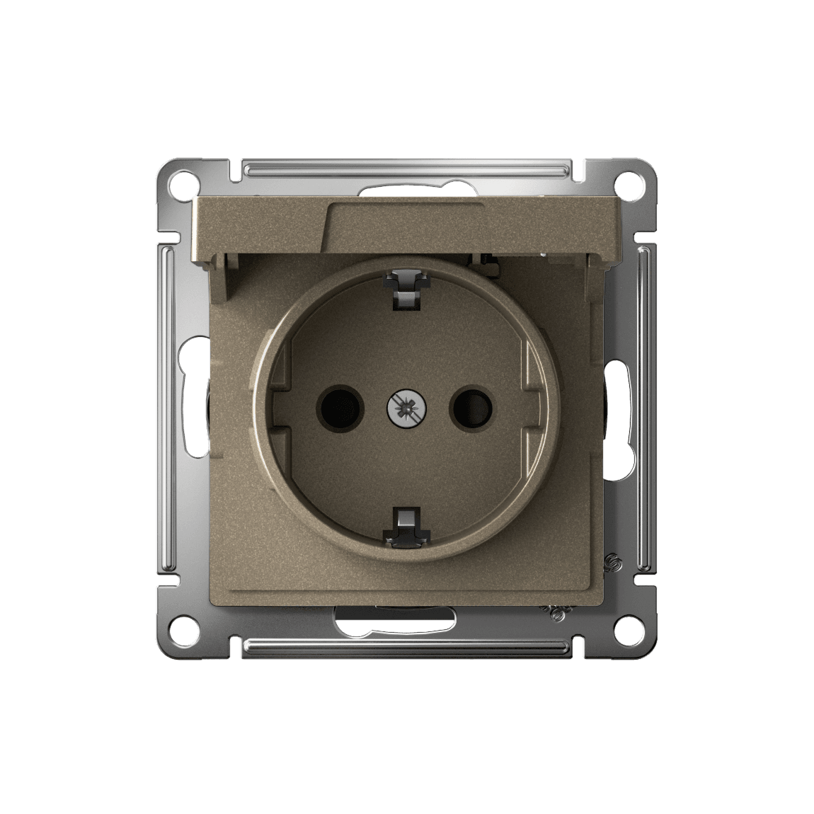 Systeme Electric AtlasDesign Шампань Розетка с заземл. со шторк. с крышкой, 16А,IP20,мех., быстрозажим. клем. — миниатюра 5