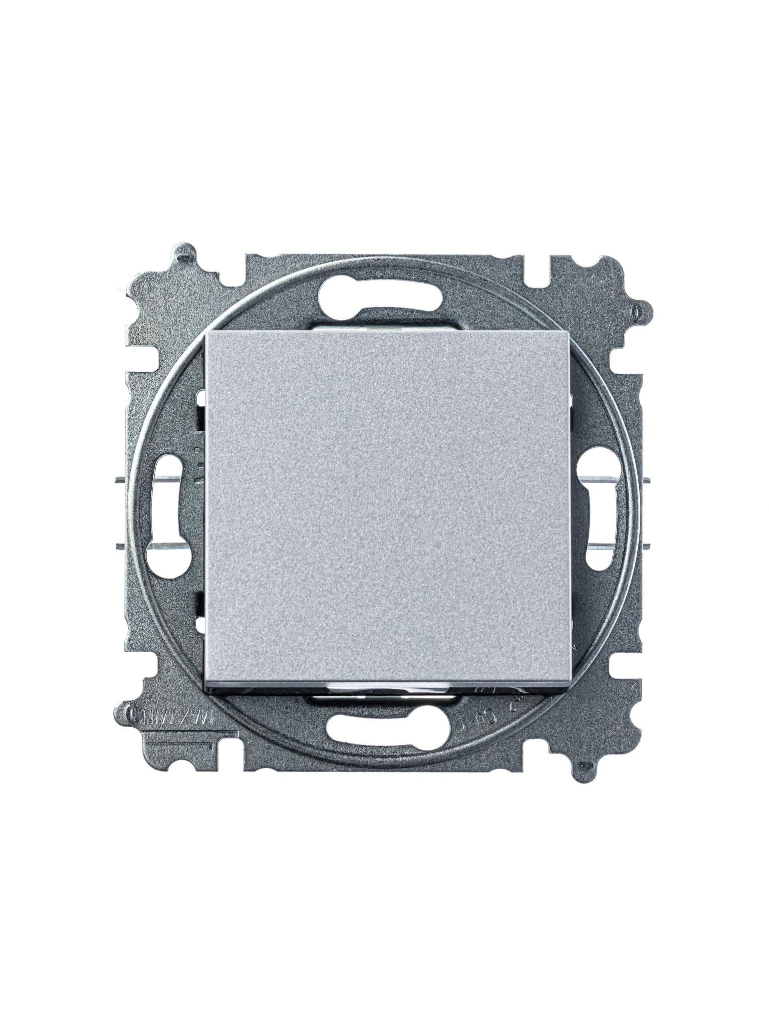 ABB EPJ Levit серебро / дымчатый чёрный Переключатель 1-клавишный 2CHH590645A6070 — миниатюра 2