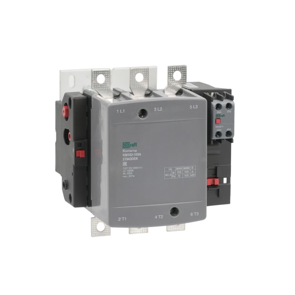 Dekraft Контактор 150А 220В_АС АС3_ АС4 1НО+1НЗ КМ-102