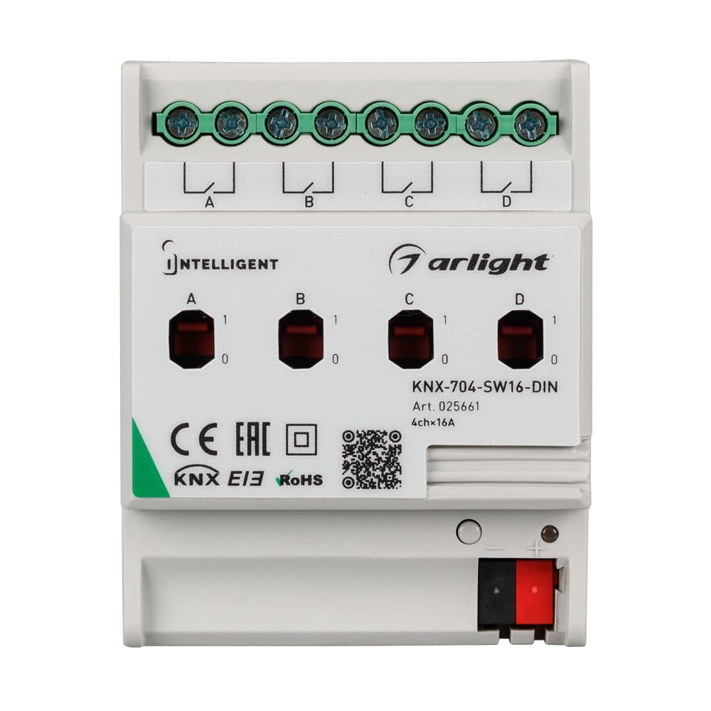 Arlight INTELLIGENT Релейный модуль KNX-704-SW16-DIN (BUS, 4x16A) (-) 025661 — миниатюра 2