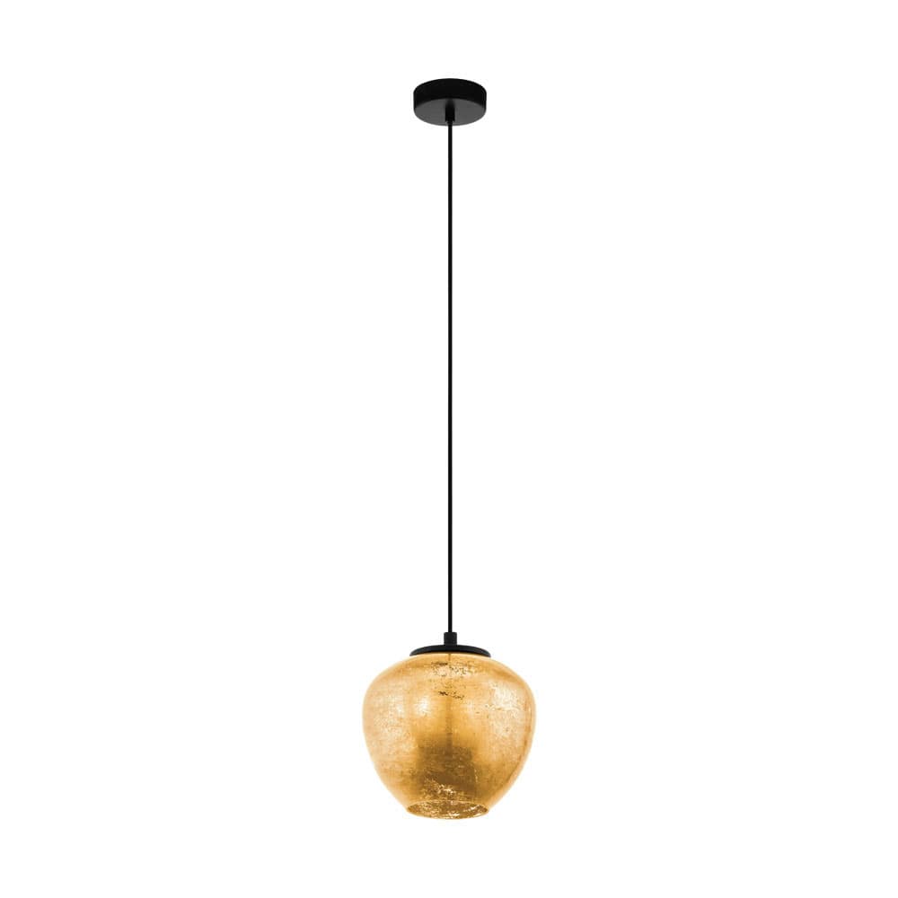 EGLO 39596 Подвес PRIORAT,
1x40W(E27), Ø235, сталь,
черный/стекло, золотистый