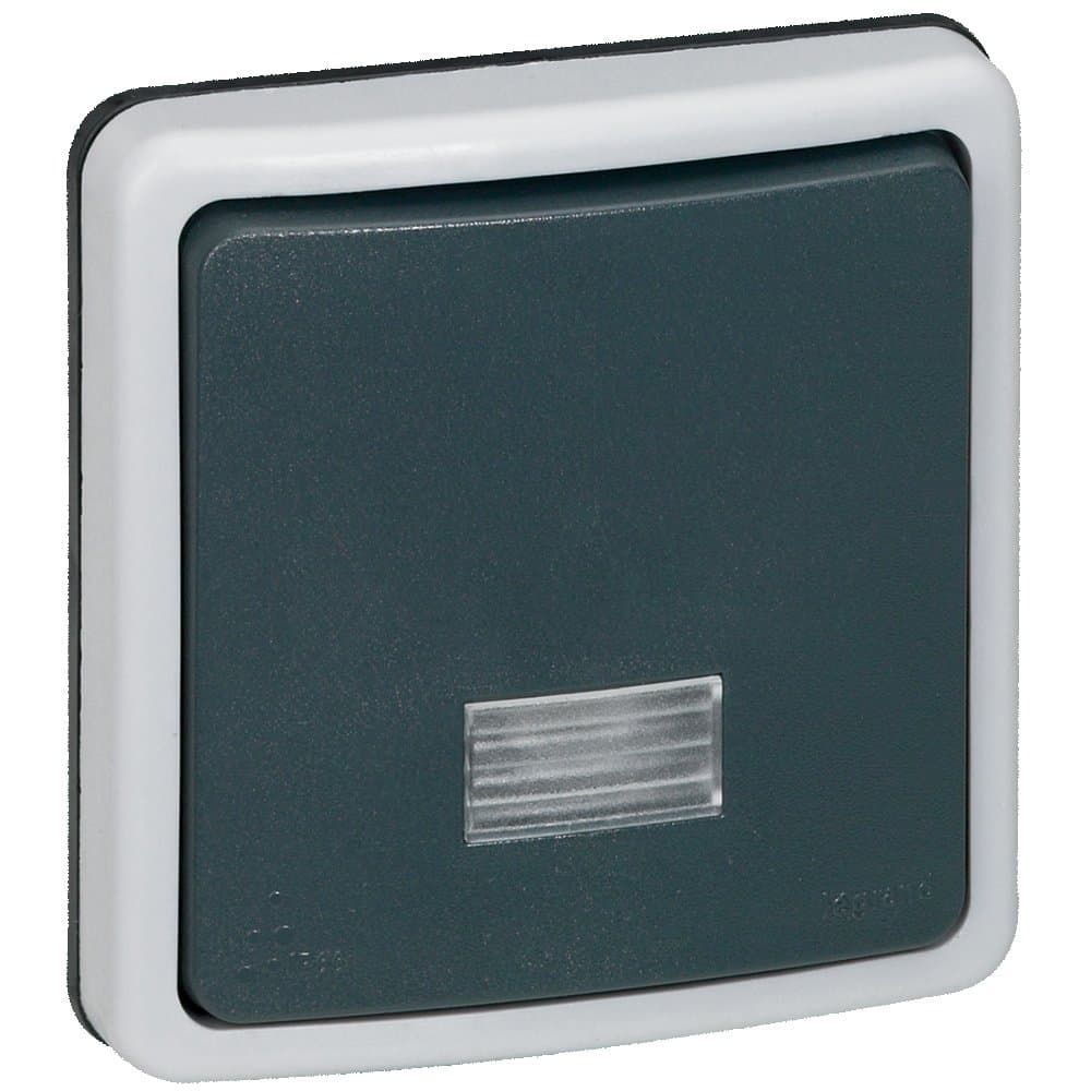 Legrand Plexo Серый Переключатель 1-клавишный,встраиваемый,в сборе,10А, IP66 090480