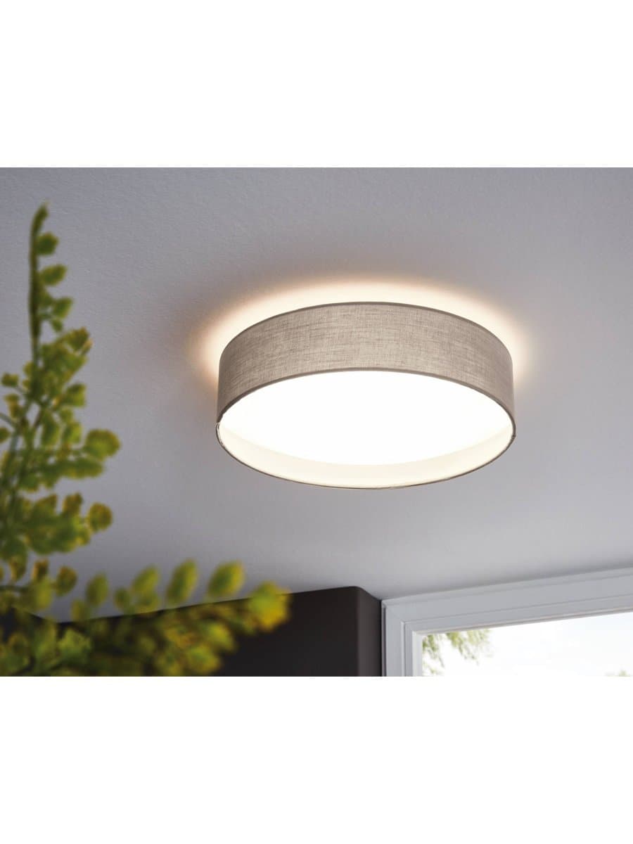 Eglo 31589 Светильник светодиодный потолочный PASTERI, 12W (LED), Ø320, белый/текстиль, серо-коричневый — миниатюра 2