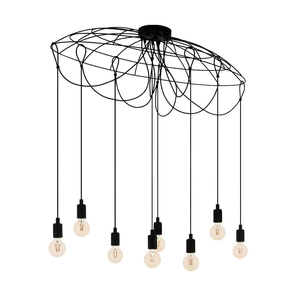 Eglo 43322 Подвес HOGSMILL, 8x40W (E27), L1155, B405, H1100, сталь, черный