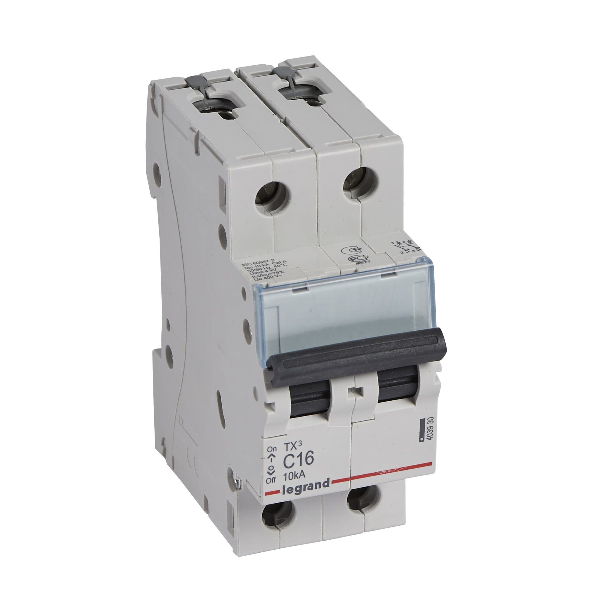 Legrand TX3 Автоматический выключатель 2P 16A (С) 6000/10kA 403930 — миниатюра 1
