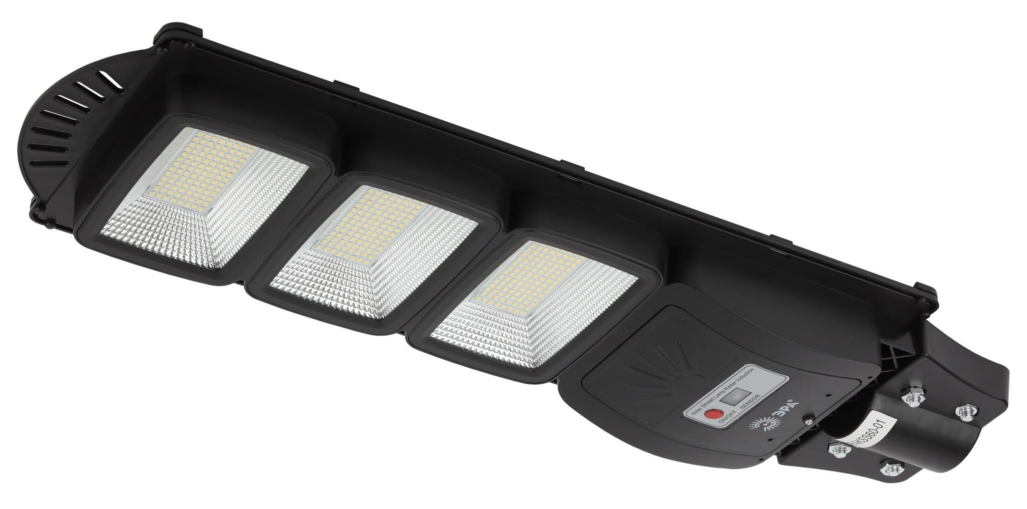 ЭРА ERAKSS60-01 Консольный светильник на на солнечной батарее,SMD, 60W, с датч. движ., ПДУ,1000lm, 5000К, IP65