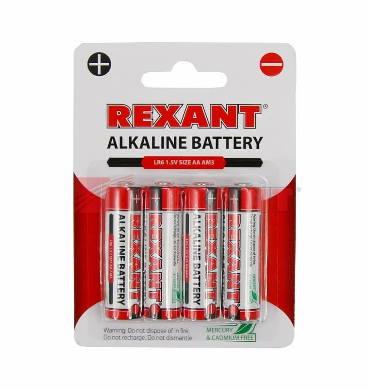 Алкалиновая батарейка AA/LR6 1,5 V 2700 mAh Rexant 30-1027 — миниатюра 2