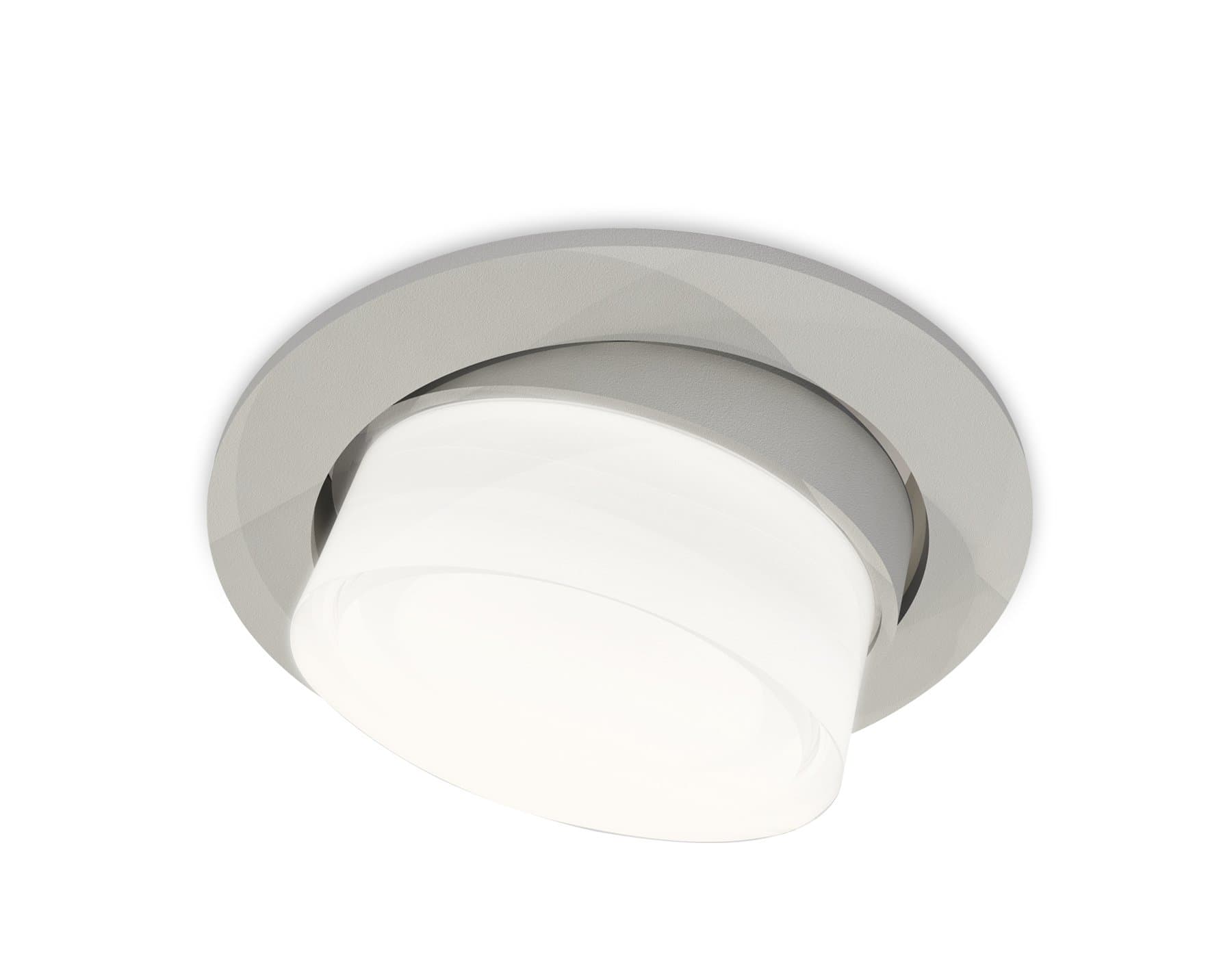 Ambrella Комплект встраиваемого поворотного светильника XC7653080 SGR/FR/CL серый песок/белый матовый/прозрачный MR16 GU5.3 (C7653, N7160) — миниатюра 1
