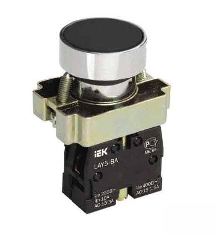 IEK LAY5 Кнопка управления LAY5-BA21 без подсветки черная 1з — миниатюра 2