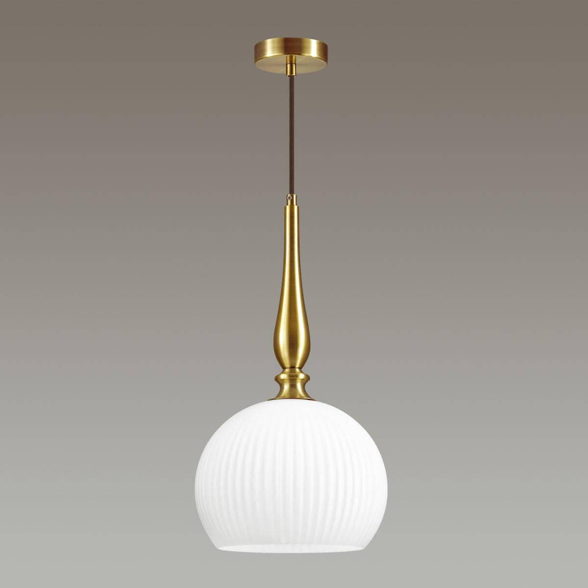Odeon Light 4766/1 ODL21 белый/бронзовый Подвес E27 60W RUNGA — миниатюра 3