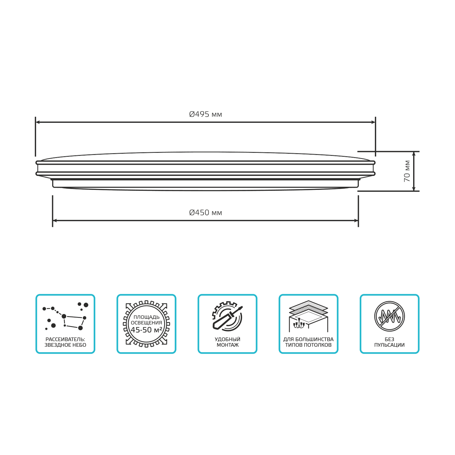 Gauss Светильник Basic Space Line НПС 55W 4700lm 4000K  220-240V IP20 485*75 LED 1/10 995440260 — миниатюра 3
