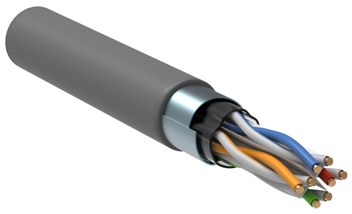 IEK ITK Кабель связи витая пара F/UTP, кат.6 4x2х23AWG solid, PVC, 305м, серый LC1-C604-311