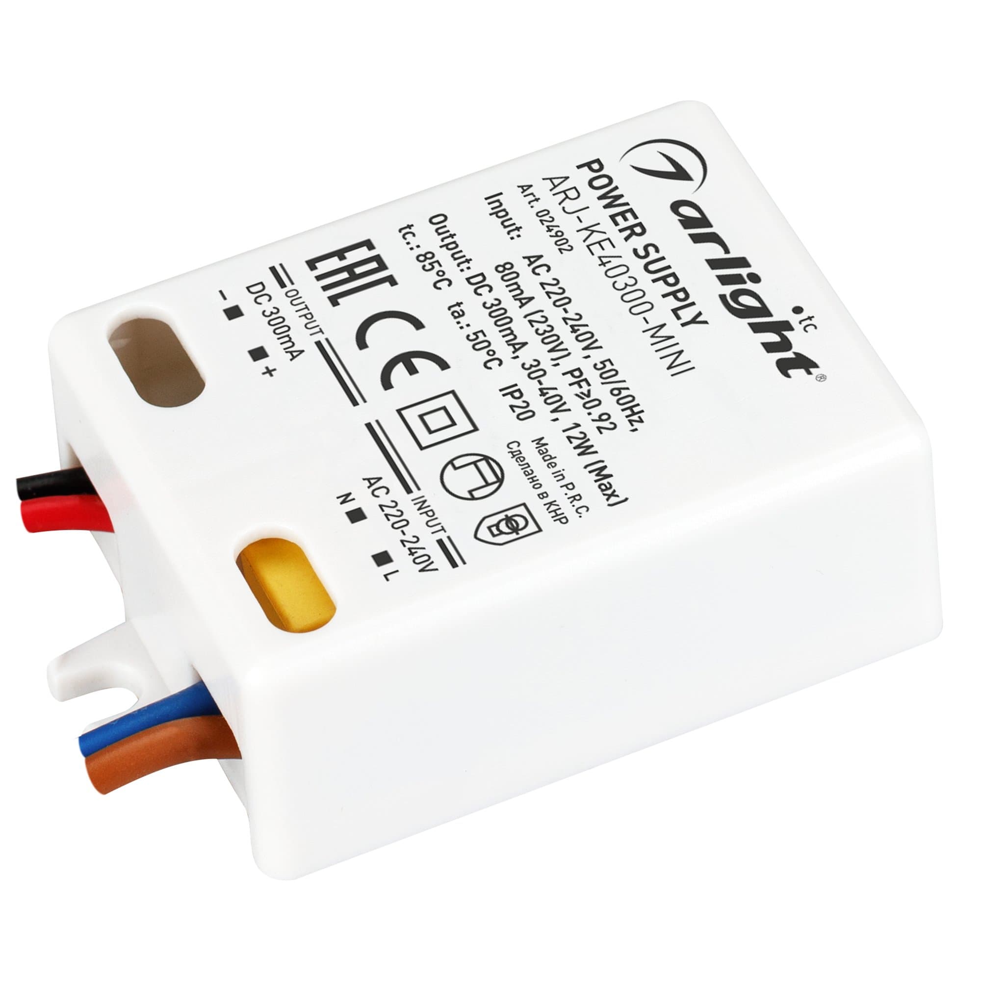 Arlight Блок питания ARJ-KE40300-MINI (12W, 300mA, PFC) (IP20 Пластик, 5 лет) 024902 — миниатюра 1