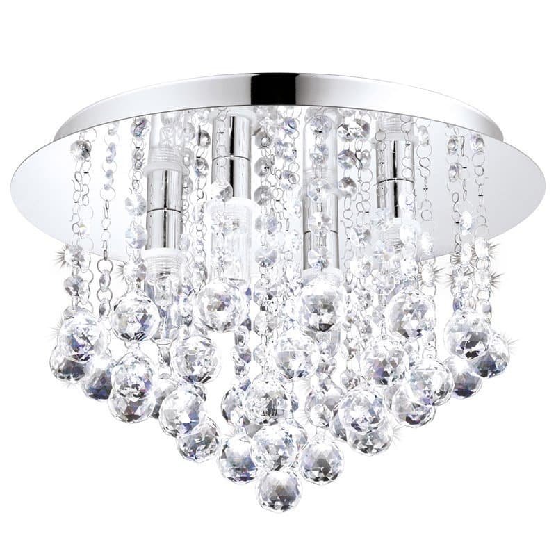 Eglo Светильник LED потолочный ALMONTE, 4x2,5W (G9), Ø350, H230, IP44, сталь, хром/стекло, хрусталь 94878