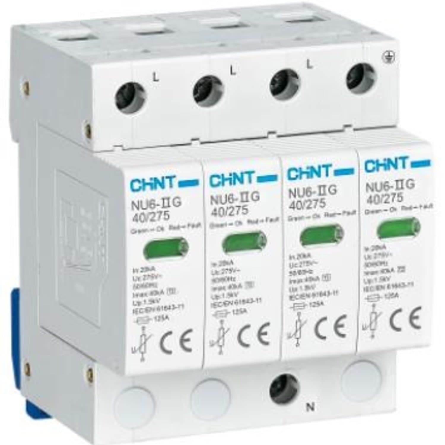 CHINT Ограничитель имп. перенапр. NU6-IIG 1Р In=25kA Uc=440B Im=65kA (R)