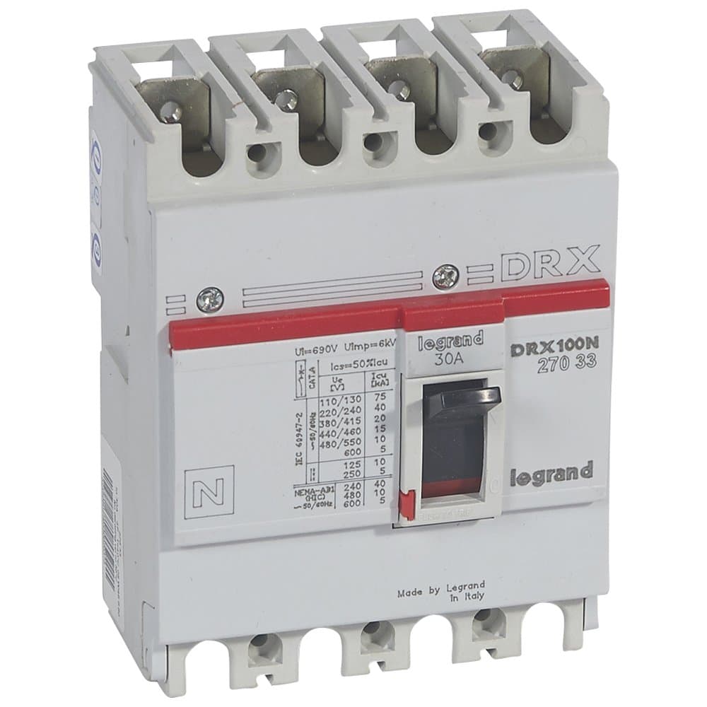 Legrand DRX125 термомагнитный 30A 4П 20KA 027033