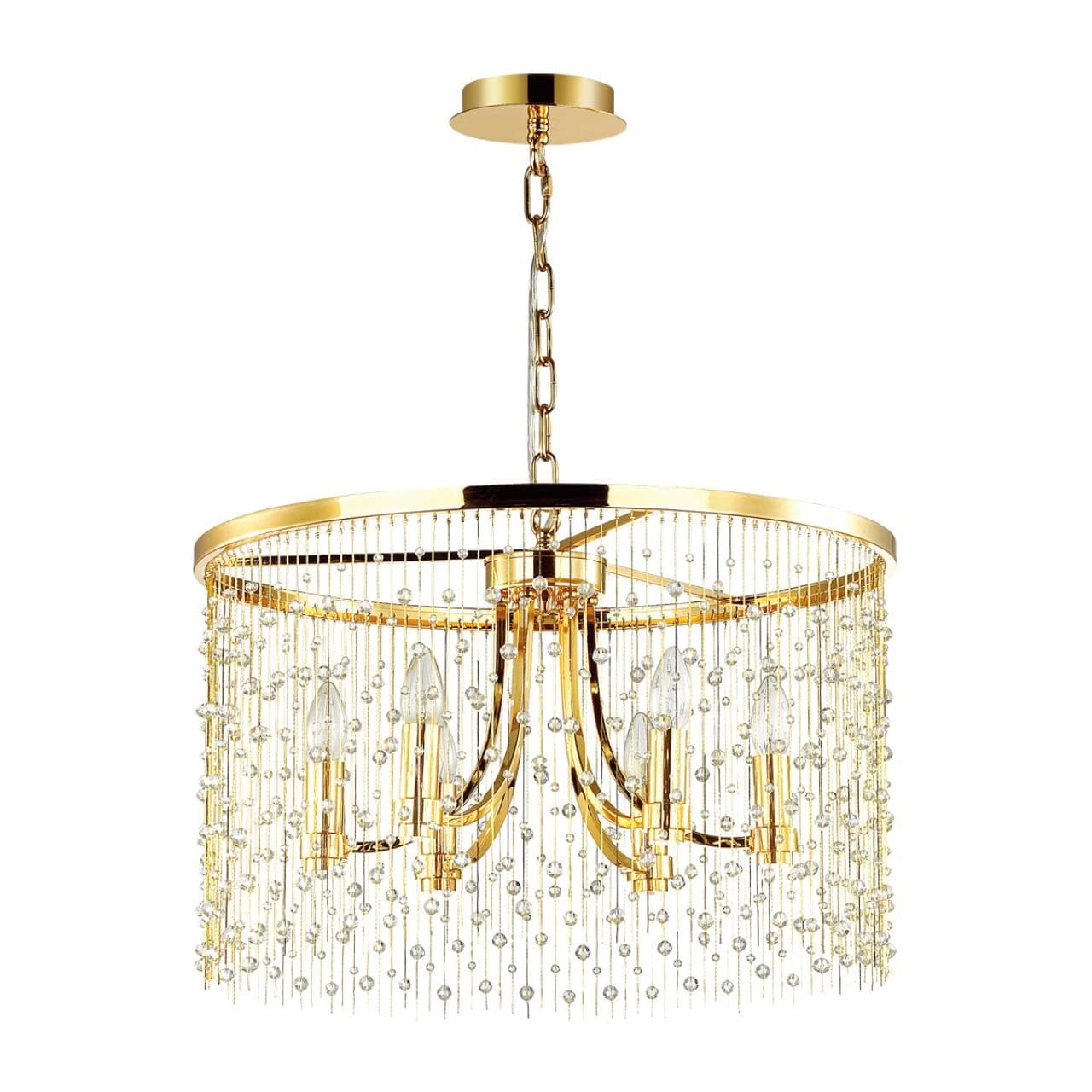 Odeon Light 4844/6 HALL ODL21 341 золото/металл.цепочки /стекло Люстра E14 6*40W RAINI